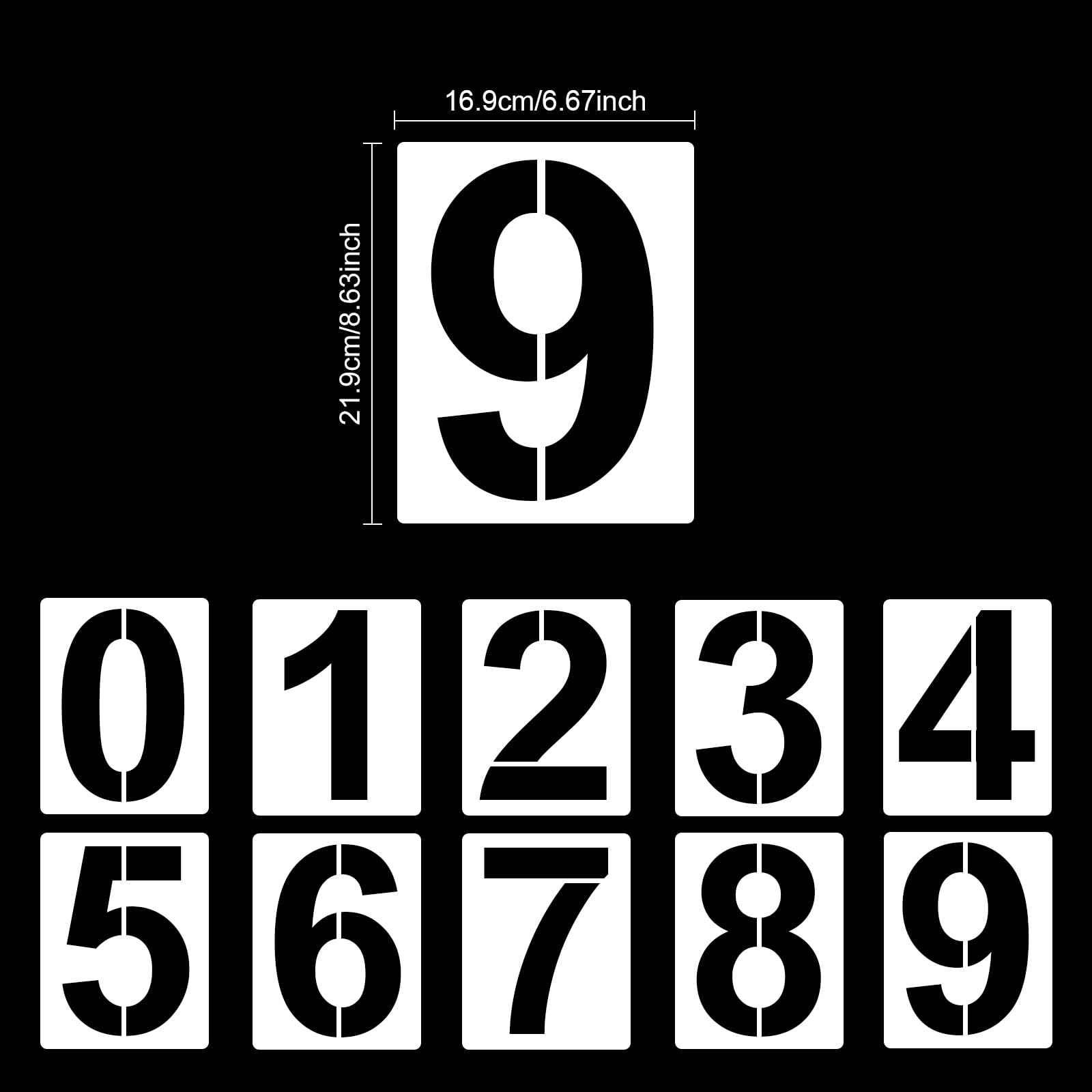 Amazon.co.jp: 10枚セット ステンシルシート デジタル 0-9番号